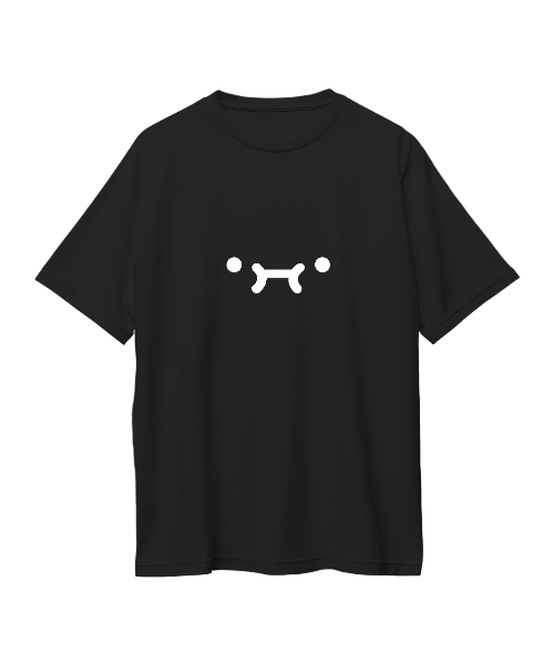 BONE FACE OVERSIZED TEE ( BLACK )