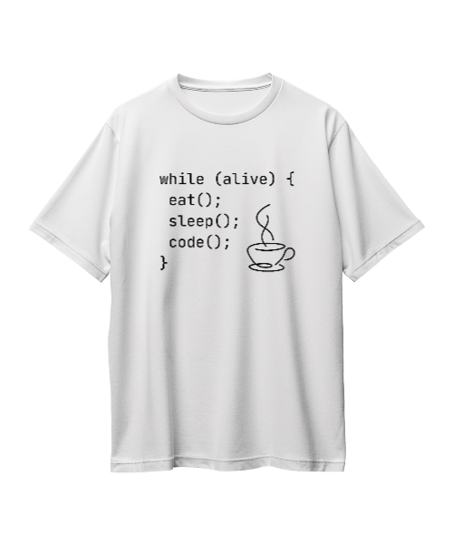 EAT SLEEP CODE TEE ( WHITE )
